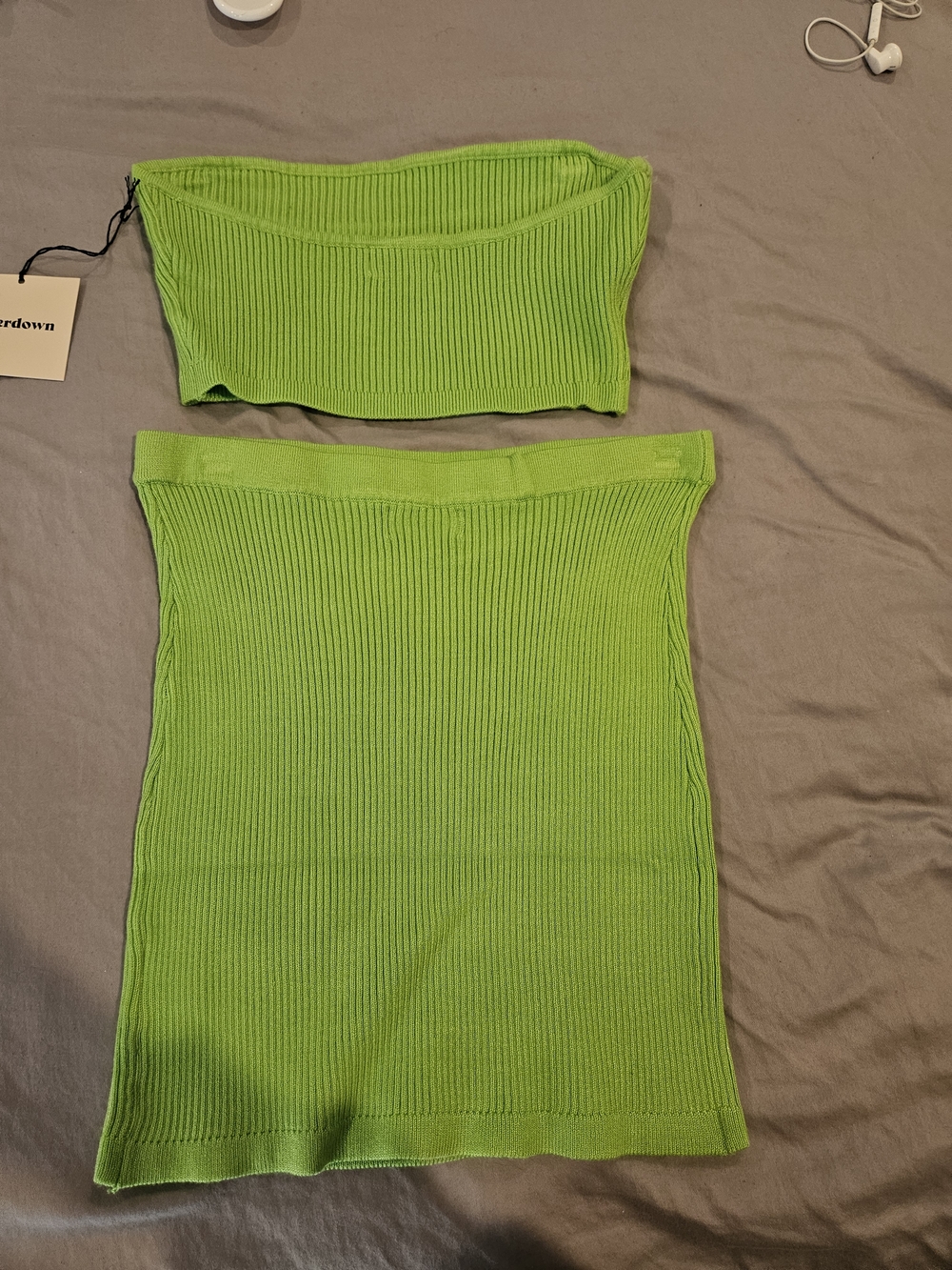 Superdown Neon Green Ribbed Two-Piece Set - Picture 7 of 9